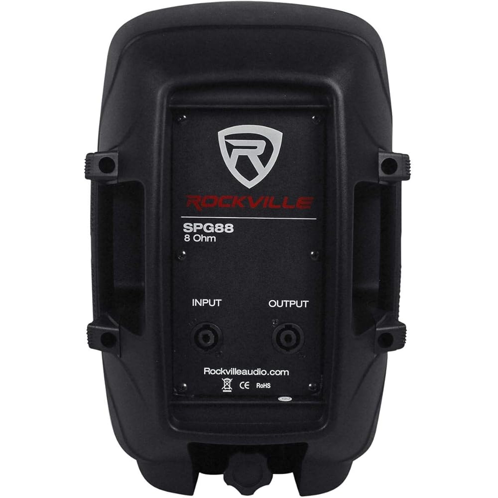 Rockville SPG88 400W Peak 8" Passive PA Speaker 8 Ohm, Lightweight ABS Cabinet, High-Sensitivity Driver, Durable Design, for DJs and Live Events