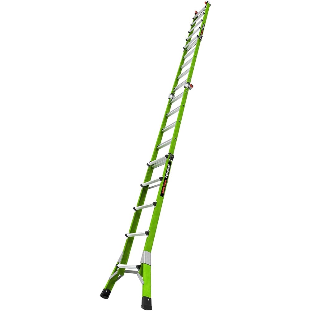 Little Giant Ladders Systems Conquest 2.0, M22, 22ft, Multi-Position Ladder, Fiberglass, Type 1A, 300 lbs Weight Rating, (17122-001), Green