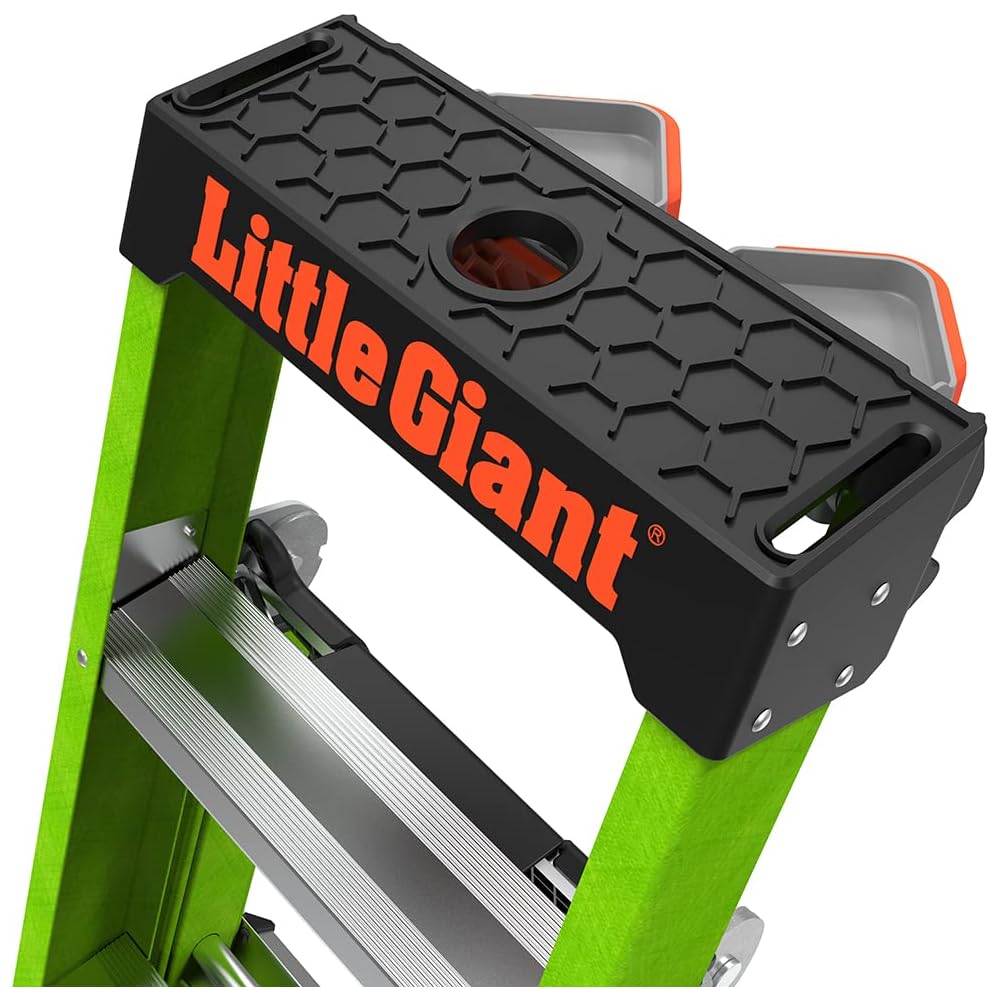 Little Giant Ladders, King Kombo 2.0 XT, Industrial, M6, 6 Ft. A Frame, 10 Ft. Extension, Fiberglass, Type 1AA, 375 lbs Weight Rating, (13936-071), Hi-viz Green