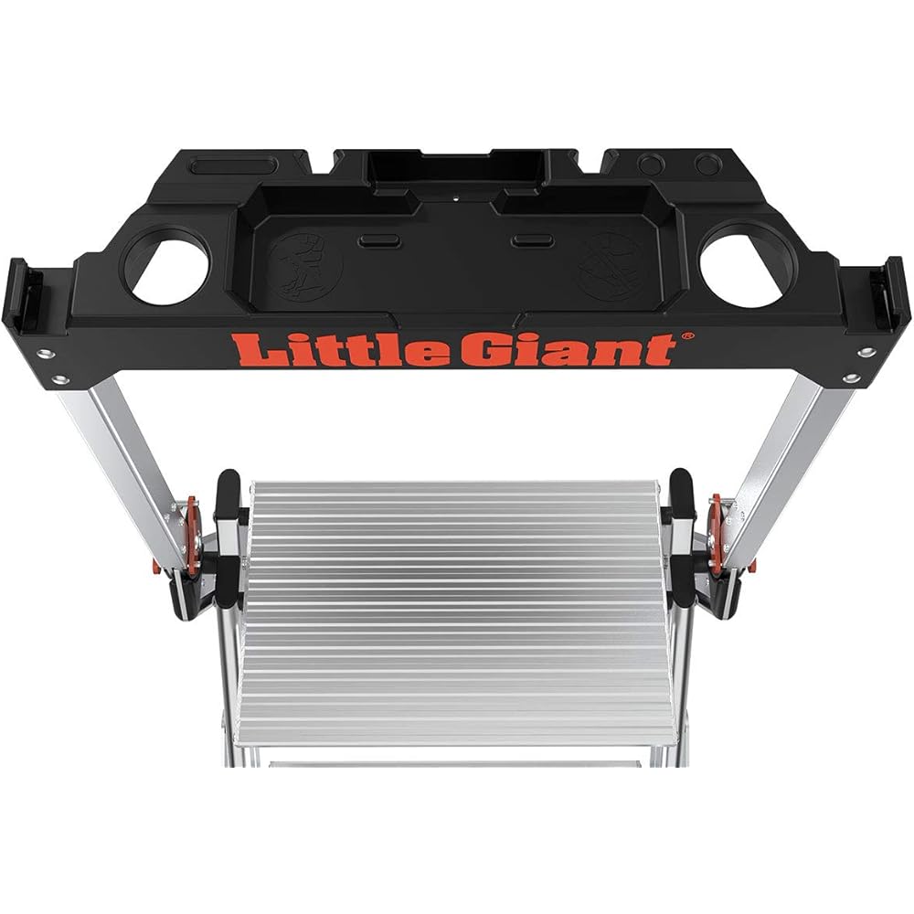 Little Giant Ladders, Jumbo Step, 2-Step, 2 foot, Step Stool, Aluminum, Type 1AA, 375 lbs weight rating, (11902), Silver