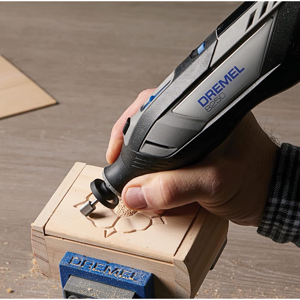 Dremel 8250-5 12V Lithium-Ion Variable Speed Cordless Rotary Tool with Brushless Motor 5 Rotary Tool Accessories, 3Ah Battery, Charger, and Tool Bag