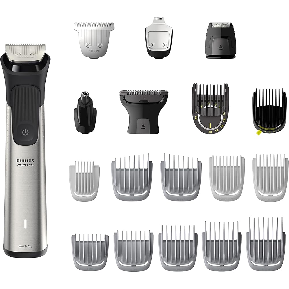 Philips Norelco Multigroom Series 9000-21 Piece Men's Grooming Kit for Beard, Body, face, Nose, Ear Hair Trimmer w/Premium Storage case, MG9510/60