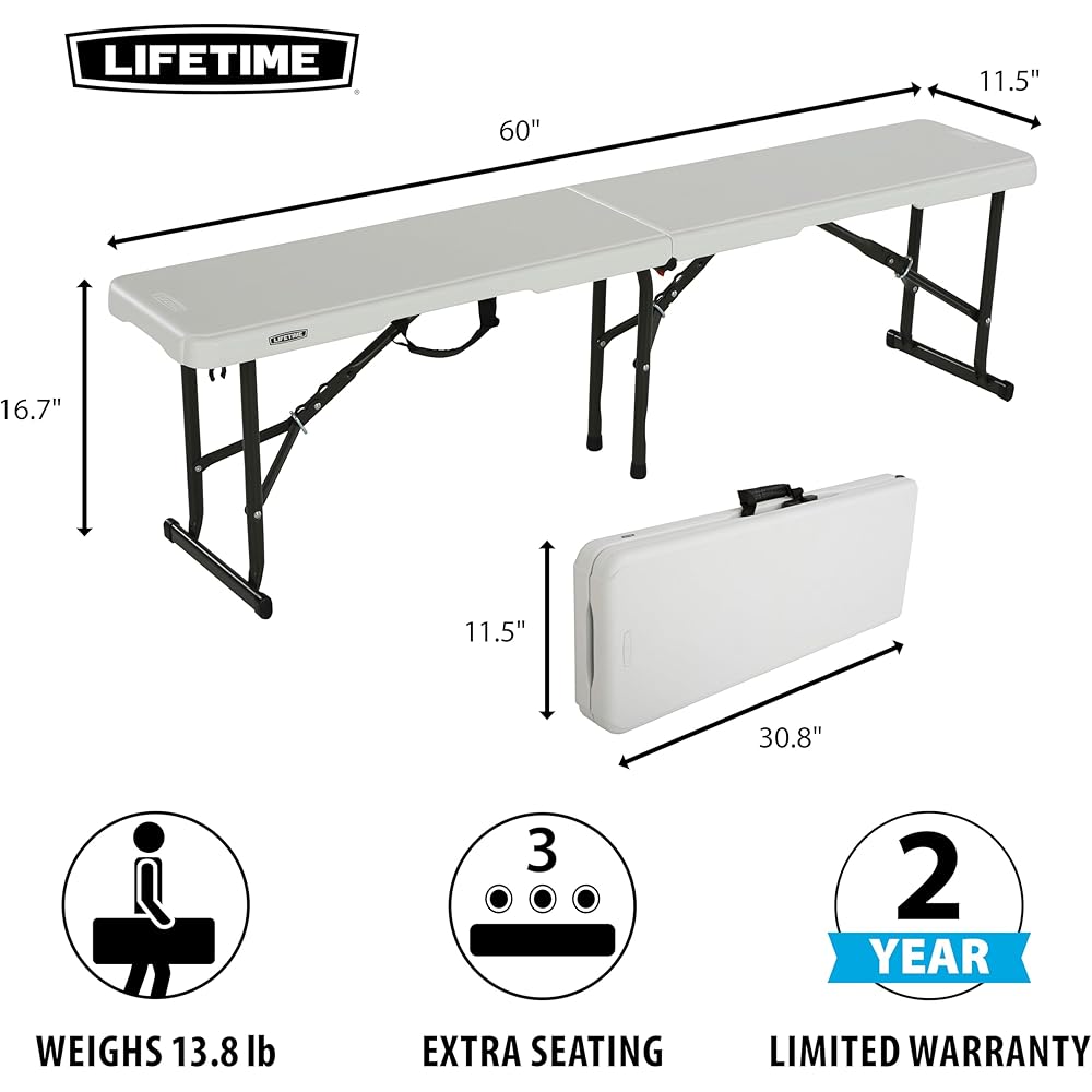 Lifetime 80503 5-Foot Fold-in-Half Bench