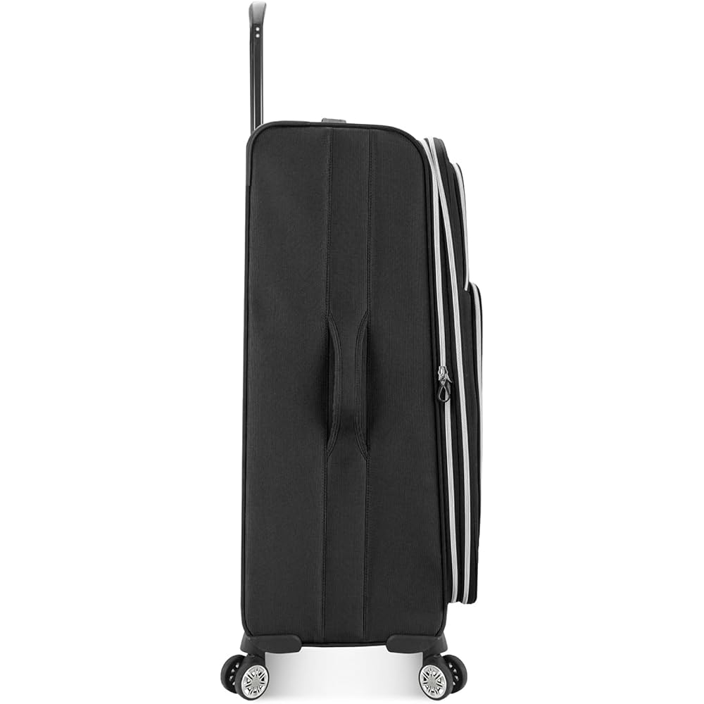 | Traveler's Choice Lares Softside Expandable Luggage with Spinner Wheels, Black, 3 Piece Luggage Set | Suitcases