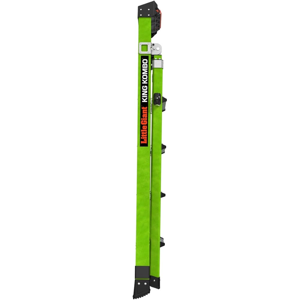 Little Giant Ladders, King Kombo 2.0 XT, Industrial, M6, 6 Ft. A Frame, 10 Ft. Extension, Fiberglass, Type 1AA, 375 lbs Weight Rating, (13936-071), Hi-viz Green