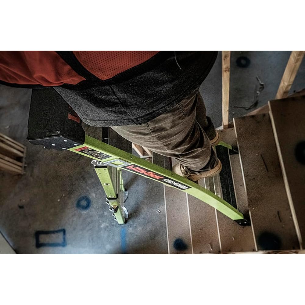 Little Giant Ladders, King Kombo 2.0 XT, Industrial, M6, 6 Ft. A Frame, 10 Ft. Extension, Fiberglass, Type 1AA, 375 lbs Weight Rating, (13936-071), Hi-viz Green