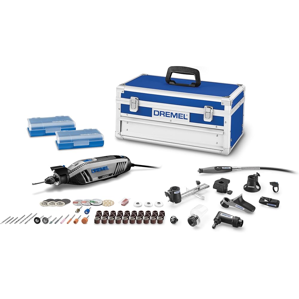Dremel 4300-9/64 Rotary Tool Kit with Flex Shaft9 Attachments &amp; 64 AccessoriesEngraver, Router, Sander, and Polisher &amp; 335-01 Rotary Tool Plunge Router Attachment – Perfect for Wood