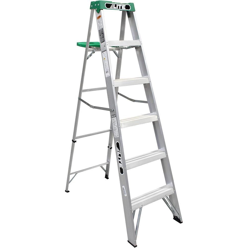 LITE 6-Foot Aluminium Step Ladder with Tool Tray, 225-Pound Load Capacity, Type II, LP-2211-06