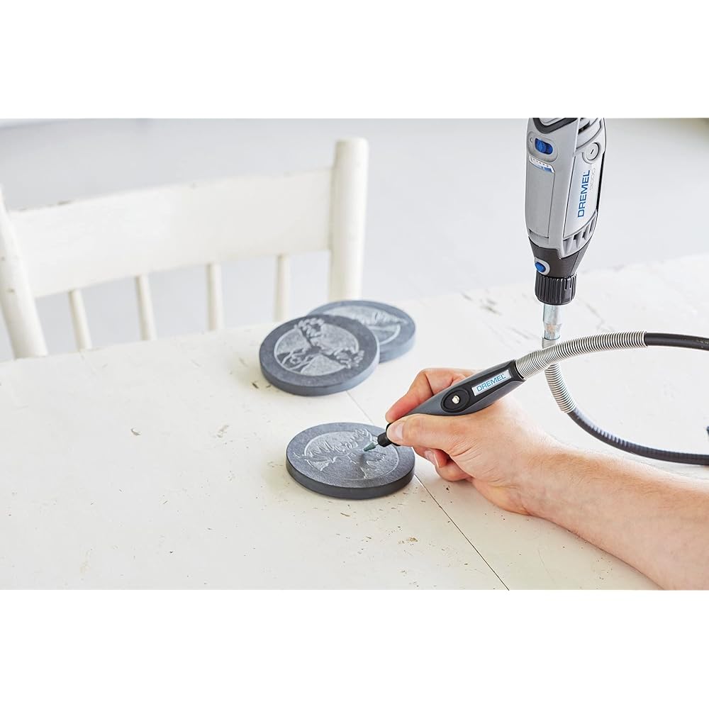 Dremel EZ725 All-Purpose Accessory Storage Kit, 70-Piece with Flex Shaft Rotary Tool Attachment with Comfort Grip and 36” Long Cable