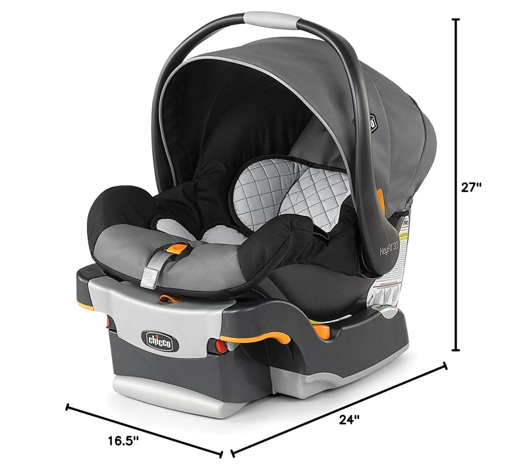 Chicco KeyFit® 30 Infant Car Seat and Base, Rear-Facing Seat for Infants 4-30 lbs., Infant Head and Body Support, Compatible with Chicco Strollers, Baby Travel Gear | Orion/Grey