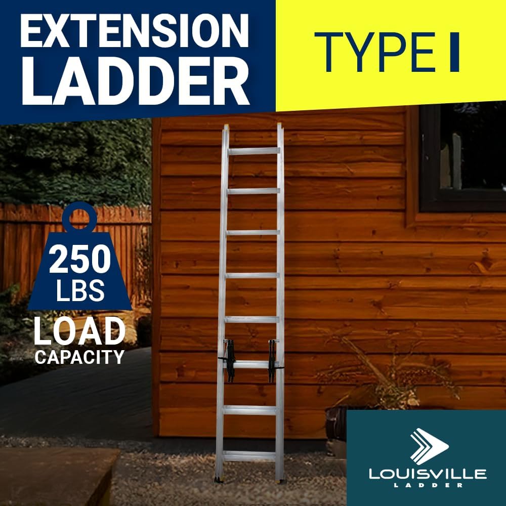 Louisville Ladder 24-foot Aluminium Extension Ladder, 250-Pound Load Capacity, Type I, AE3224