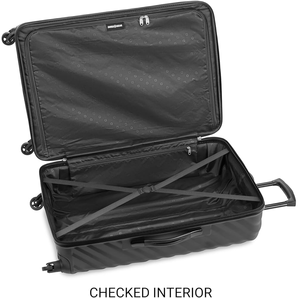 | SwissGear Lightweight Expandable Spinner, Black Wave, 3-Piece Set | Luggage Sets