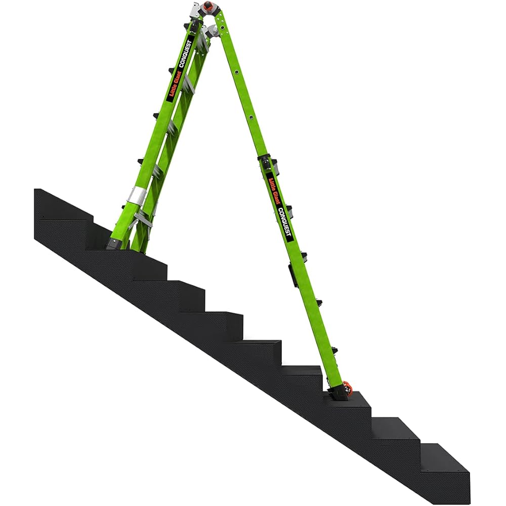 Little Giant Ladders Systems Conquest 2.0, M22, 22ft, Multi-Position Ladder, Fiberglass, Type 1A, 300 lbs Weight Rating, (17122-001), Green