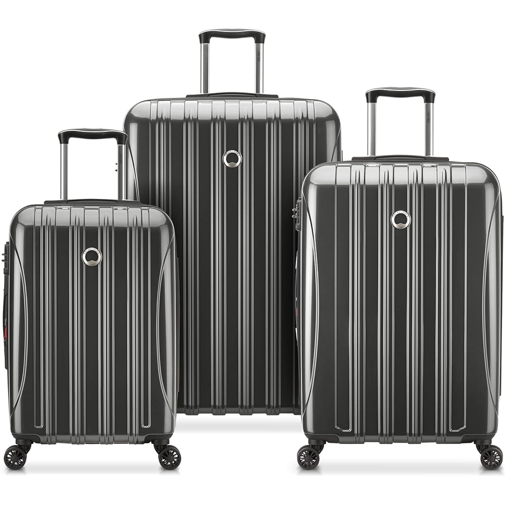 | DELSEY PARIS Helium Aero Hardside Expandable Luggage with Spinner Wheels, Titanium, 3-Piece Set (21/24/28) | Suitcases