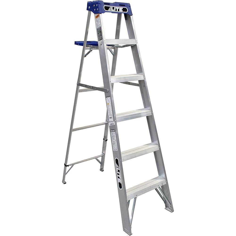LITE 6-foot Aluminium Step Ladder with tool tray, 250-Pound Load Capacity, Type I, LP-2111-06