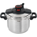 T-fal Clipso Stainless Steel Pressure Cooker 6.3 Quart, Induction, Secure locking System, One Hand System, Recipe Book Included, Cookware, Pots and Pans, Kitchen, Dishwasher Safe, Silver