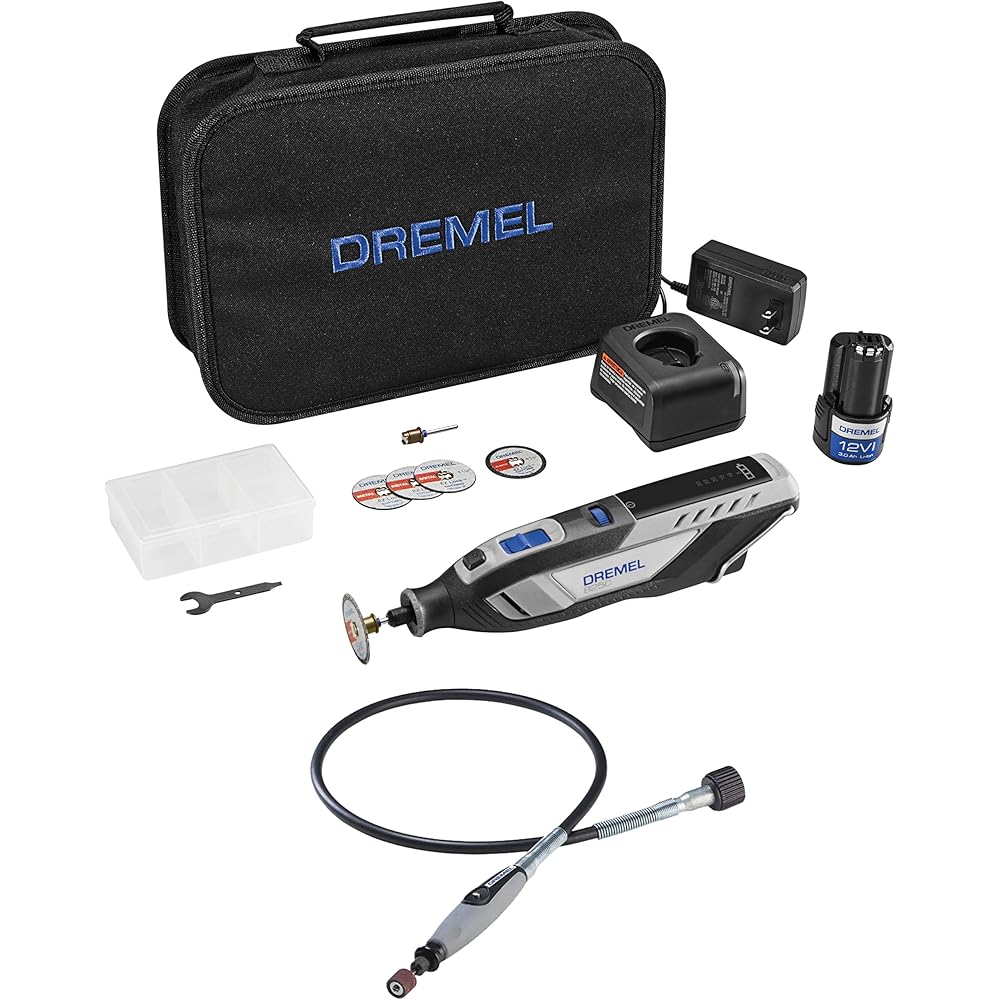 Dremel 8250 Cordless Brushless Rotary Tool Kit and 225 Flex Shaft Rotary Tool Attachment