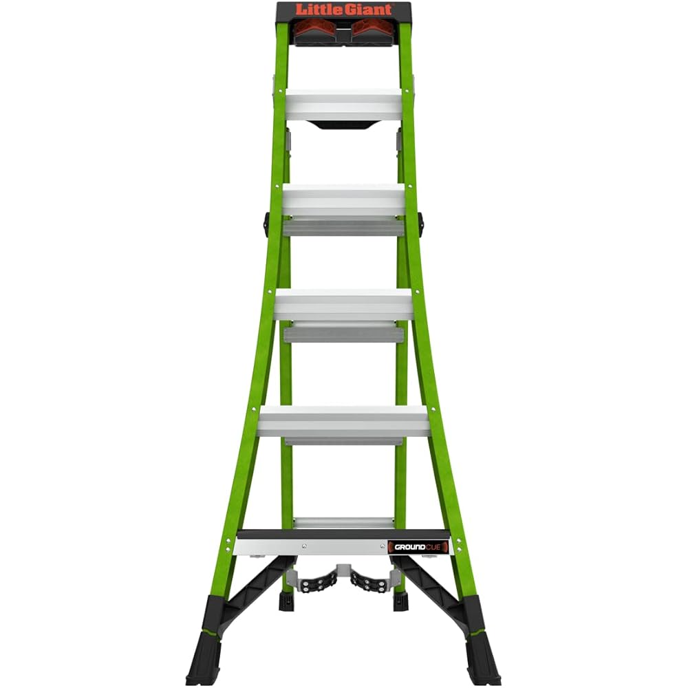Little Giant Ladders, King Kombo 2.0 XT, Industrial, M6, 6 Ft. A Frame, 10 Ft. Extension, Fiberglass, Type 1AA, 375 lbs Weight Rating, (13936-071), Hi-viz Green