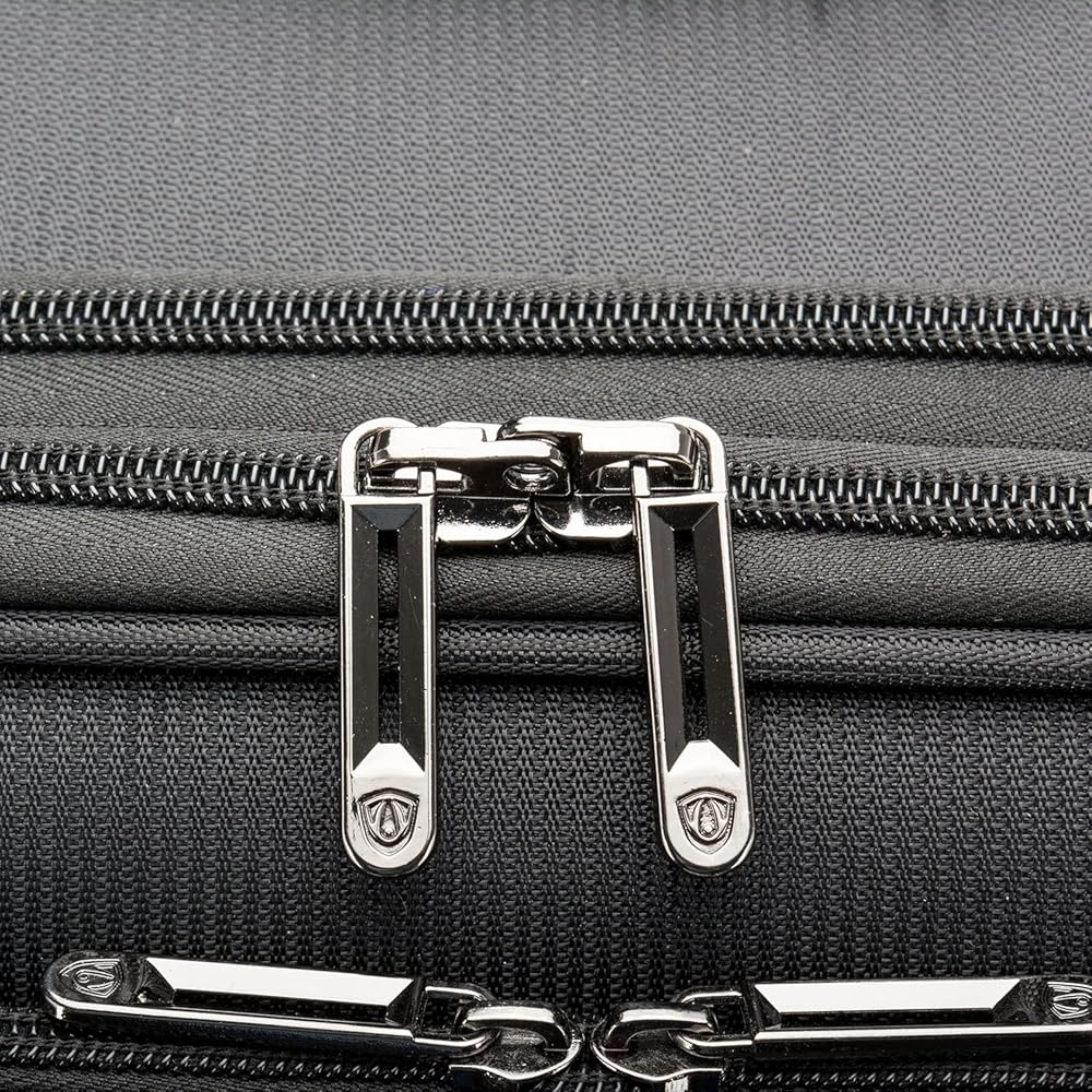 | Traveler's Choice Lares Softside Expandable Luggage with Spinner Wheels, Black, 3 Piece Luggage Set | Suitcases