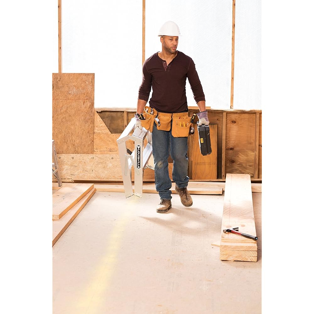 Louisville Ladder 3-foot Aluminium Sawhorse Ladder, 300-Pound Load Capacity, Type IA, L-2032-03