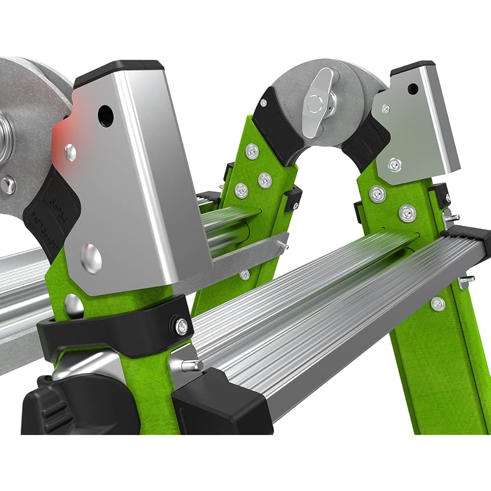 Little Giant Ladders Systems Conquest 2.0, M22, 22ft, Multi-Position Ladder, Fiberglass, Type 1A, 300 lbs Weight Rating, (17122-001), Green