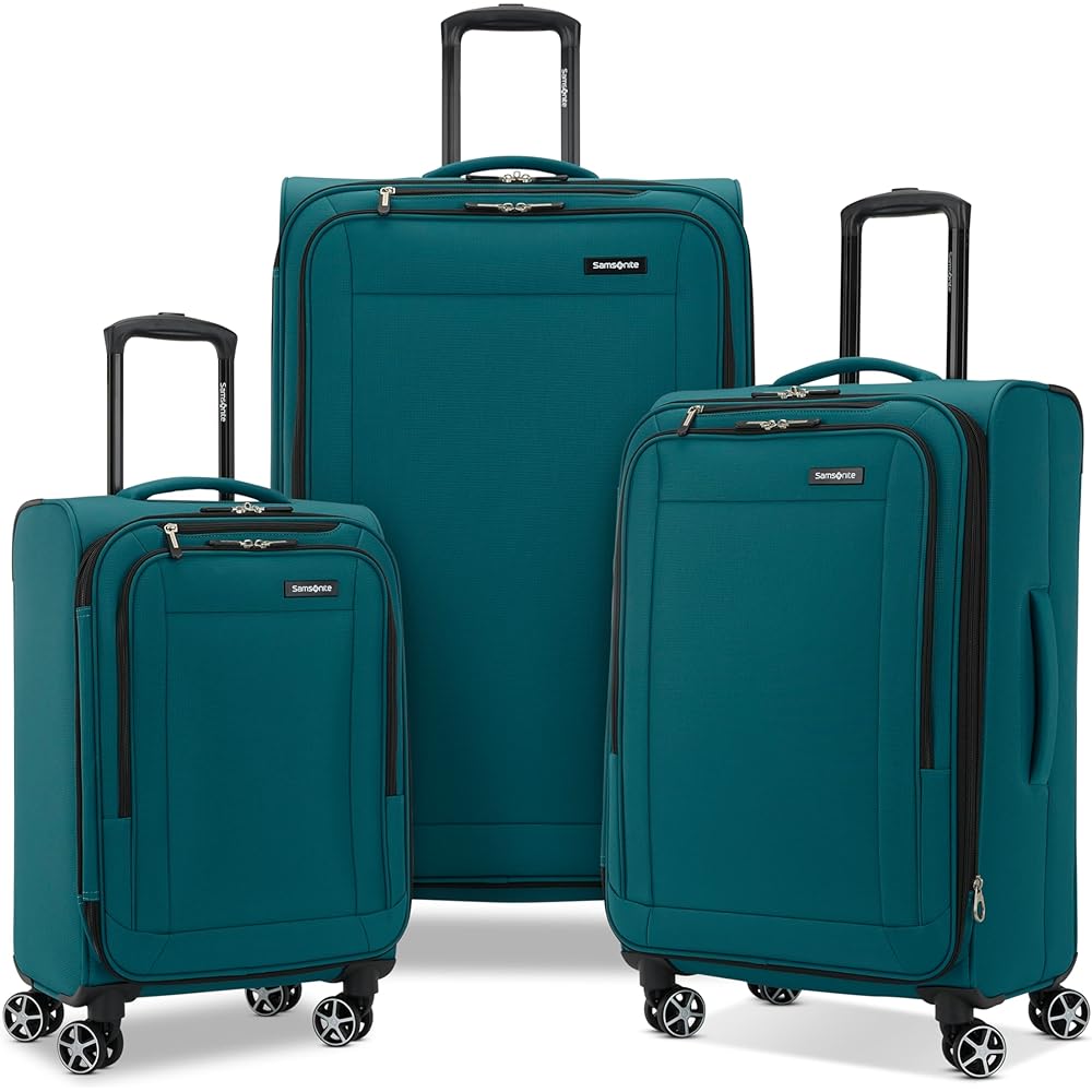 | Samsonite Saire LTE Softside Expandable Luggage with Spinner Wheels, Pine Green, 3-Piece Set (Carry On/Medium/Large) | Carry-Ons