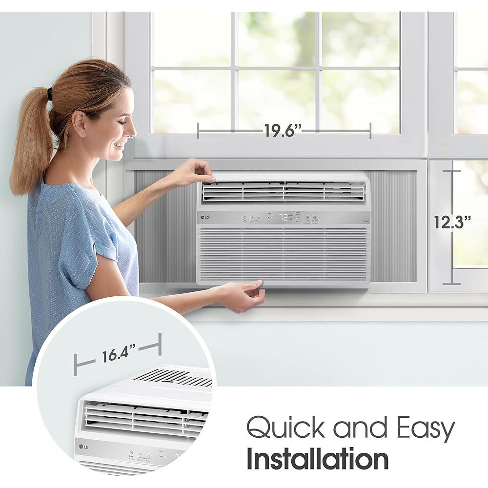 LG LW8024RSM 8,000 BTU Smart Wi-Fi Window Air Conditioner, 115V, White