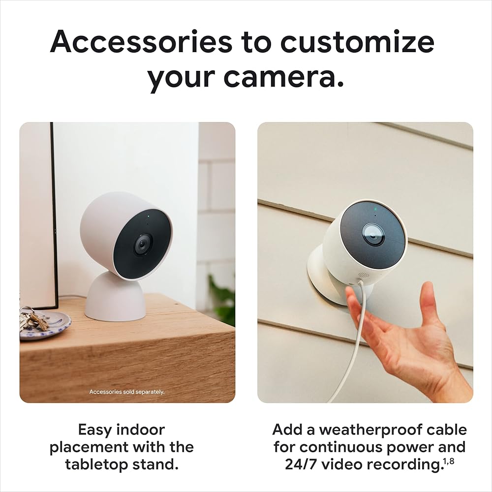 Google Nest Cam Outdoor or Indoor, Battery 2nd Generation 1 Pack