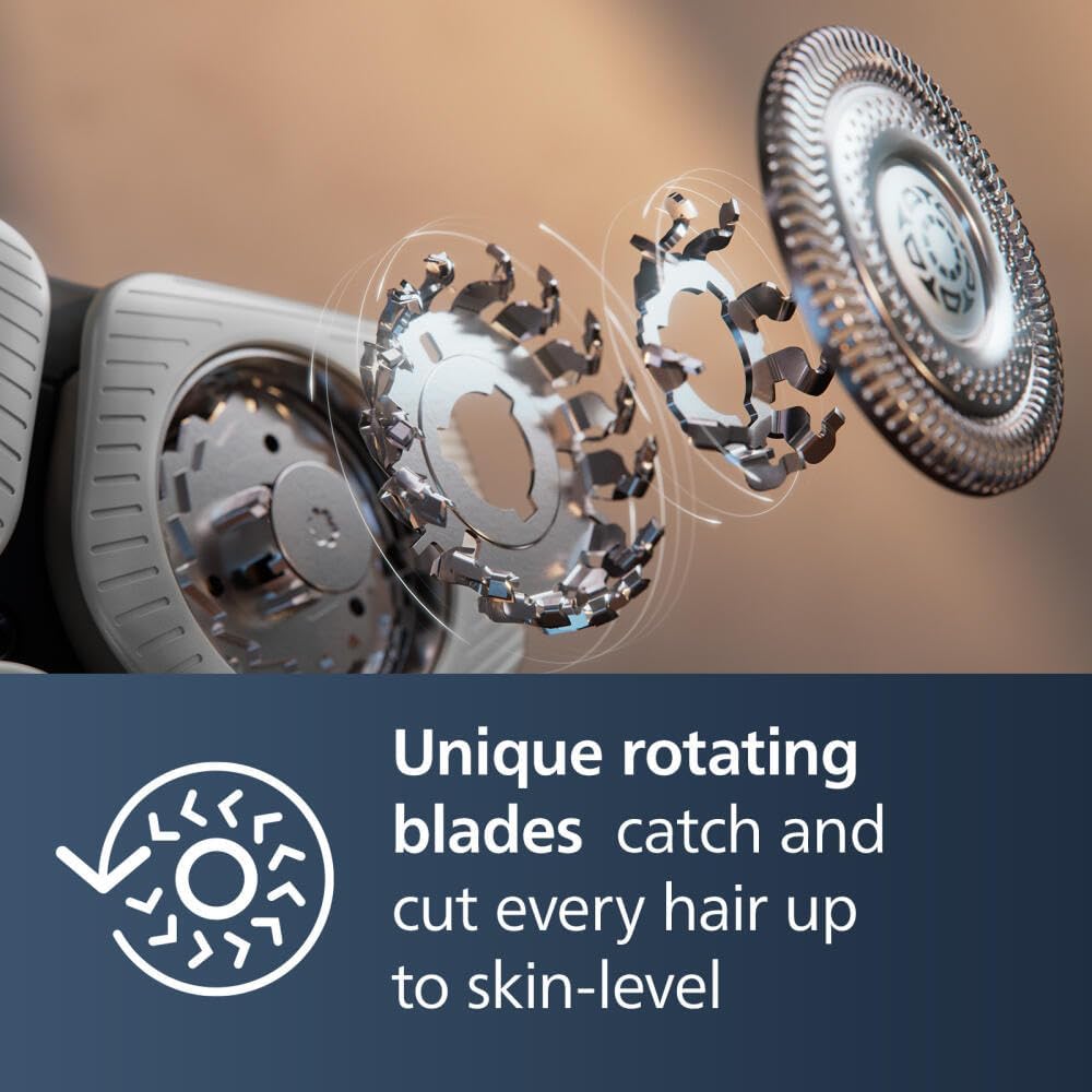 Philips Norelco Shaver Series 9000, Wet and Dry Electric Shaver, with Lift &amp; Cut Shaving System and SenseIQ Technology, Pop-up Trimmer, Cleaning Pod, Charging Stand and Travel Case, Model S9987/85