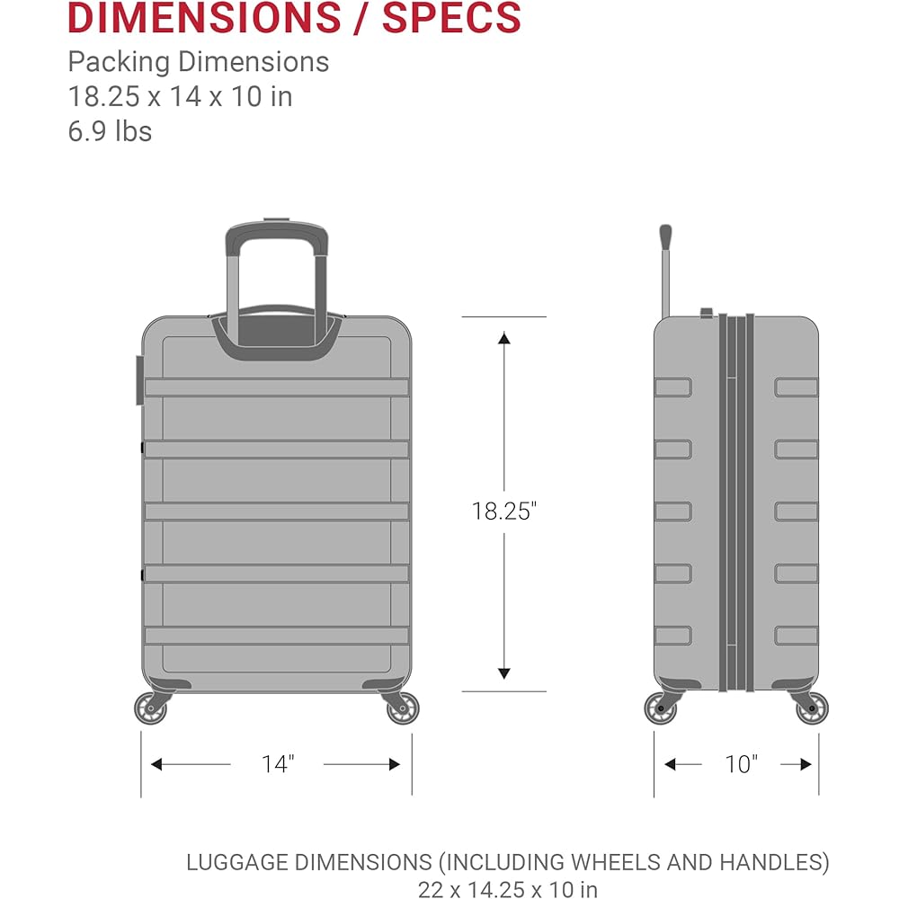 | SwissGear 7366 Hardside Expandable Luggage with Spinner Wheels, Black, Carry-On 19-Inch | Carry-Ons