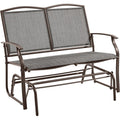 Yaheetech Outdoor Glider 2-Person Outdoor Glide Bench, Patio Glider Chair, Rocking Patio Chairs Loveseat for Backyard, Poolside, Garden,Porch, Heavy Duty Steel Frame, Gray