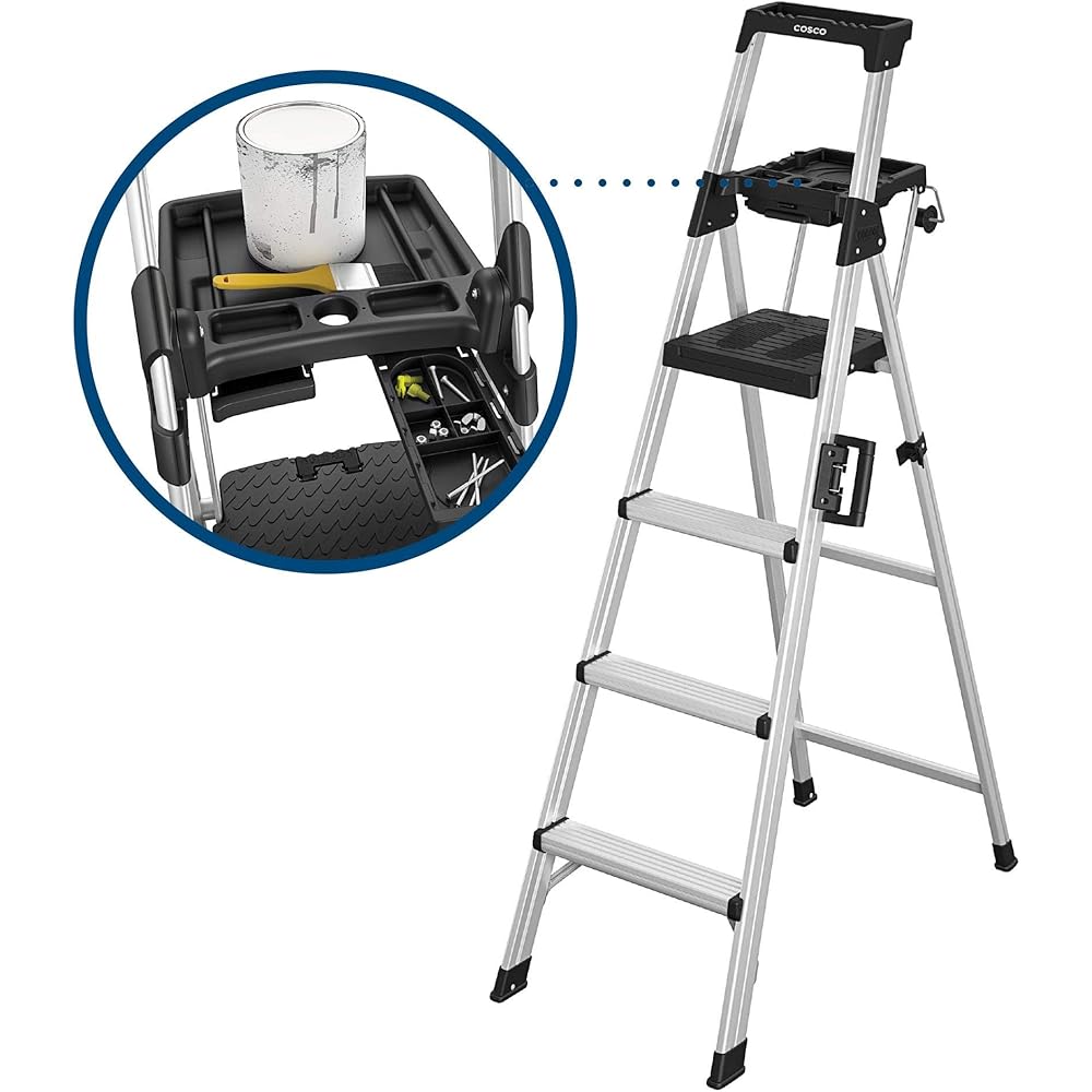 COSCO 6-foot Signature Series Aluminum Step Ladder, Type 1A, 300 lb. Capacity