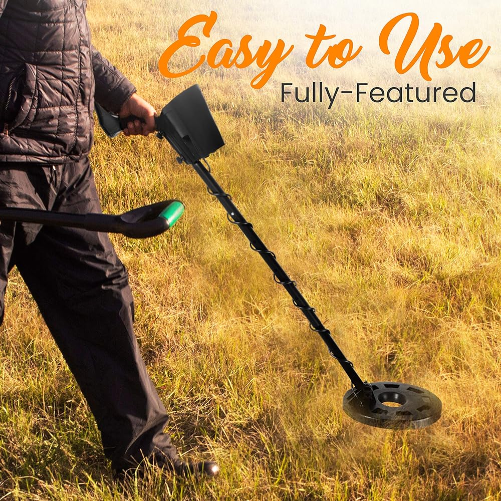 Pyle Pinpointer Metal Detector | Handheld Metal Detector W/High Sensitivity | Built-in Speaker | Comfortable Arm Support | 5 Detection Modes | Find Gold, Silver, Iron, Coins &amp; Jewelry (PHMD74), Black