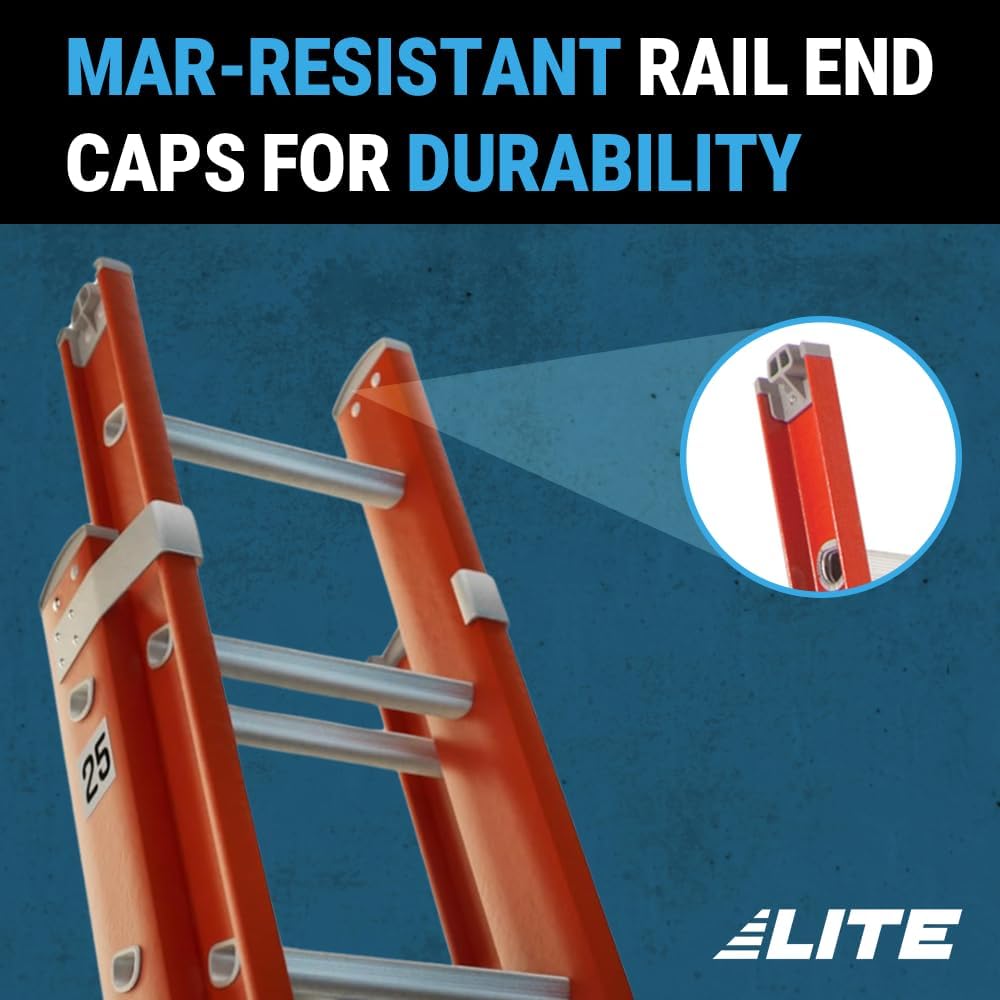 LITE 28-foot Fiberglass Extension Ladder, 300-Pound Load Capacity, Type IA, LP-3021-28