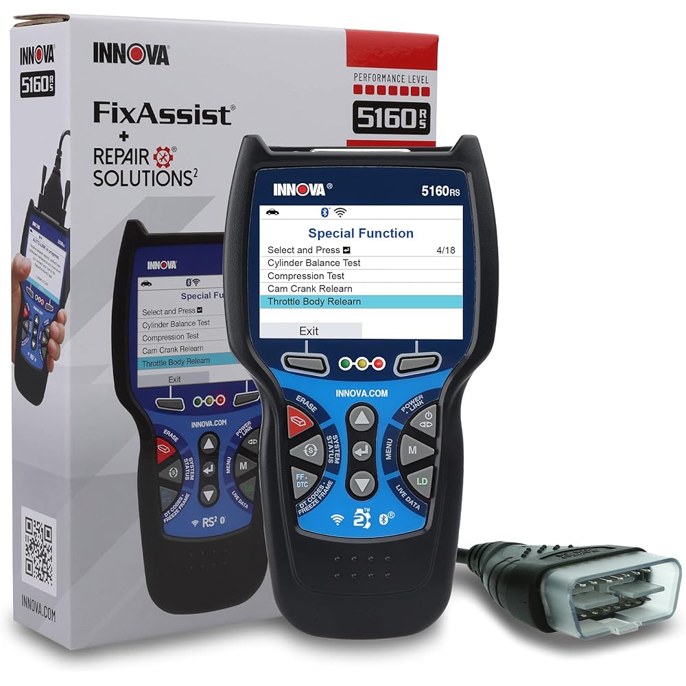 INNOVA 5160RS, OBD2 Bidirectional Scan Tool, OE-Level All System Diagnostics, Reset Oil Light/Battery/EPB/SAS/DPF, Mechanic Recommended Fixes &amp; Parts, TSBs, 1yr Warranty, Free Updates
