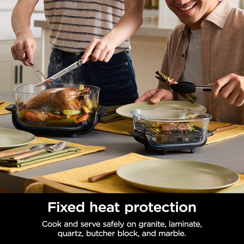 Ninja Crispi 4-in-1 Portable Glass Air Fryer Cooking System, 1500W, 4QT &amp; 6-Cup TempWare Glass Containers with Storage Lids, Microwave, Freezer &amp; Dishwasher Safe, Cyberspace Gray, FN101GY