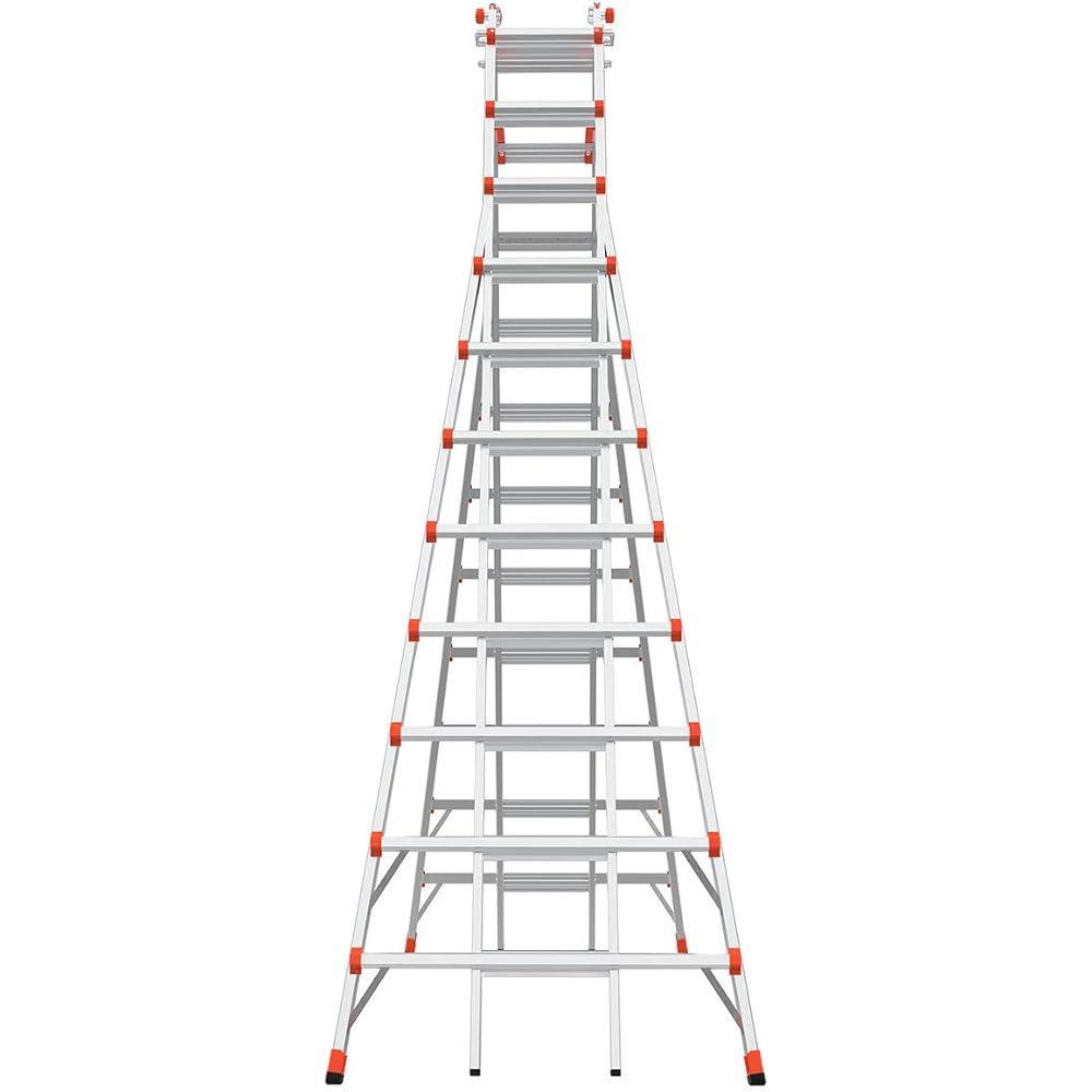 Little Giant Ladders, SkyScraper, M21, 11-21 Foot, Stepladder, Aluminum, Type 1A, 300 lbs Weight Rating, (10121),Gray