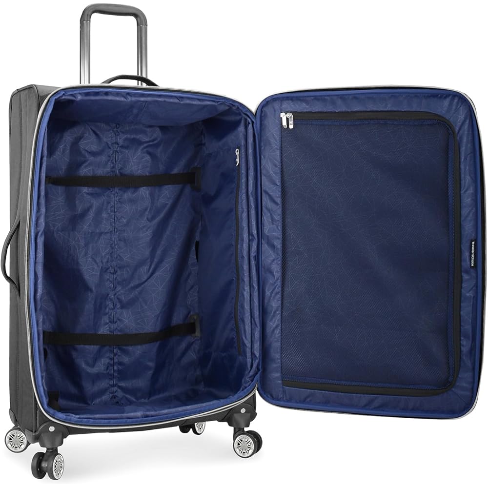 | Traveler's Choice Lares Softside Expandable Luggage with Spinner Wheels, Black, 3 Piece Luggage Set | Suitcases