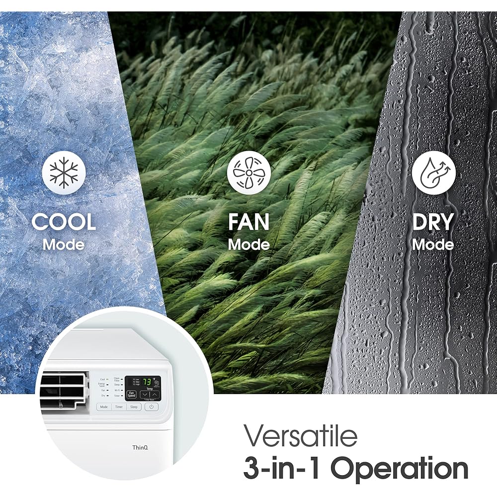 LG 10,000 BTU Window Air Conditioner Unit with Remote Control, 115V, White