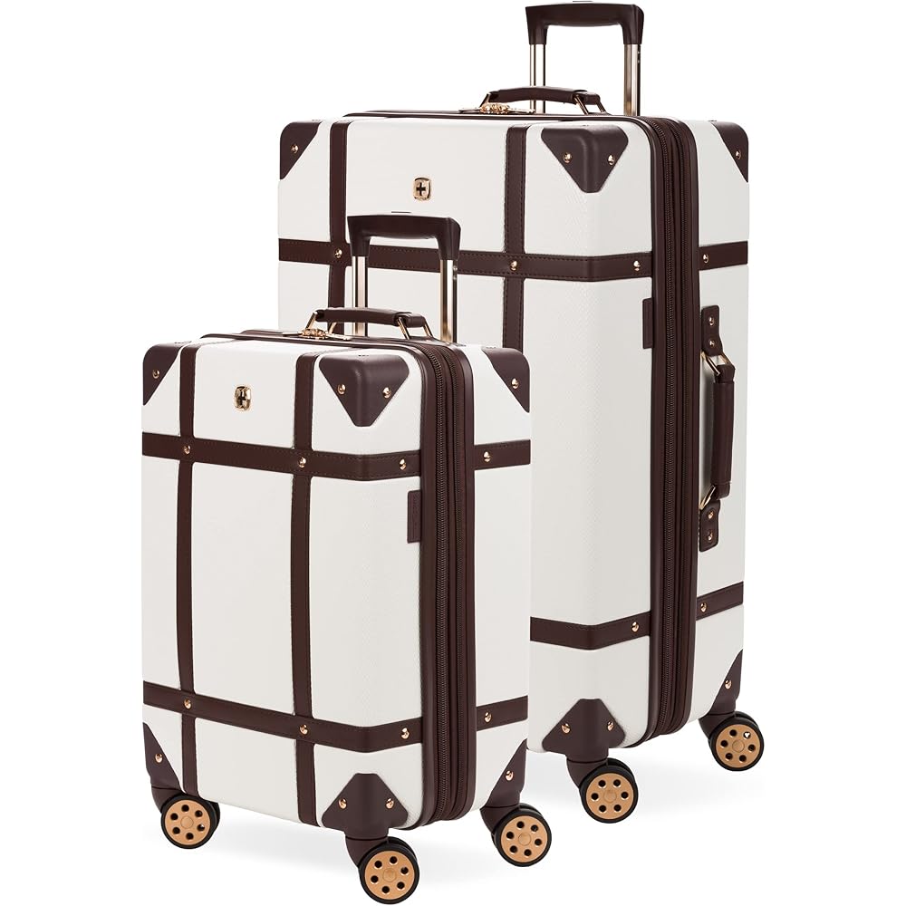 | SwissGear 7739 Hardside Luggage Trunk with Spinner Wheels, White, 2-Piece Set (19/26) | Suitcases