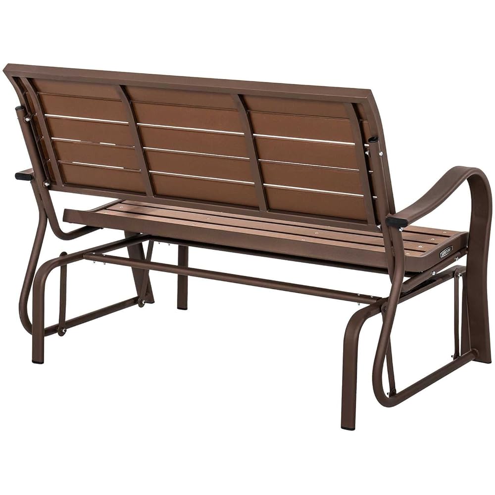 Lifetime 60290 Wood Alternative Glider Bench, Mocha Brown