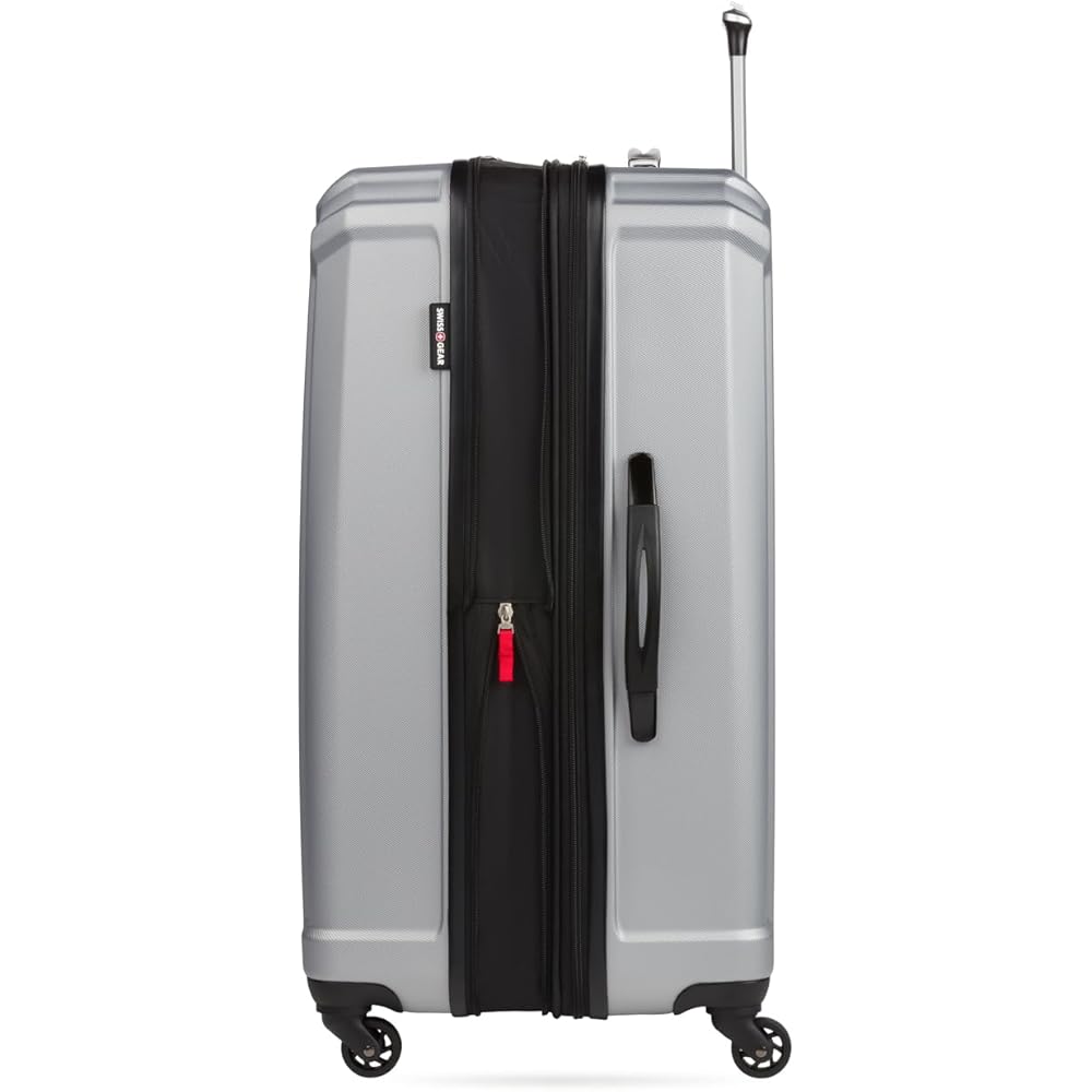 | SwissGear 3750 Hardside Expandable Luggage with Spinner Wheels, Silver, 3-Piece Set (20/24/27) | Suitcases