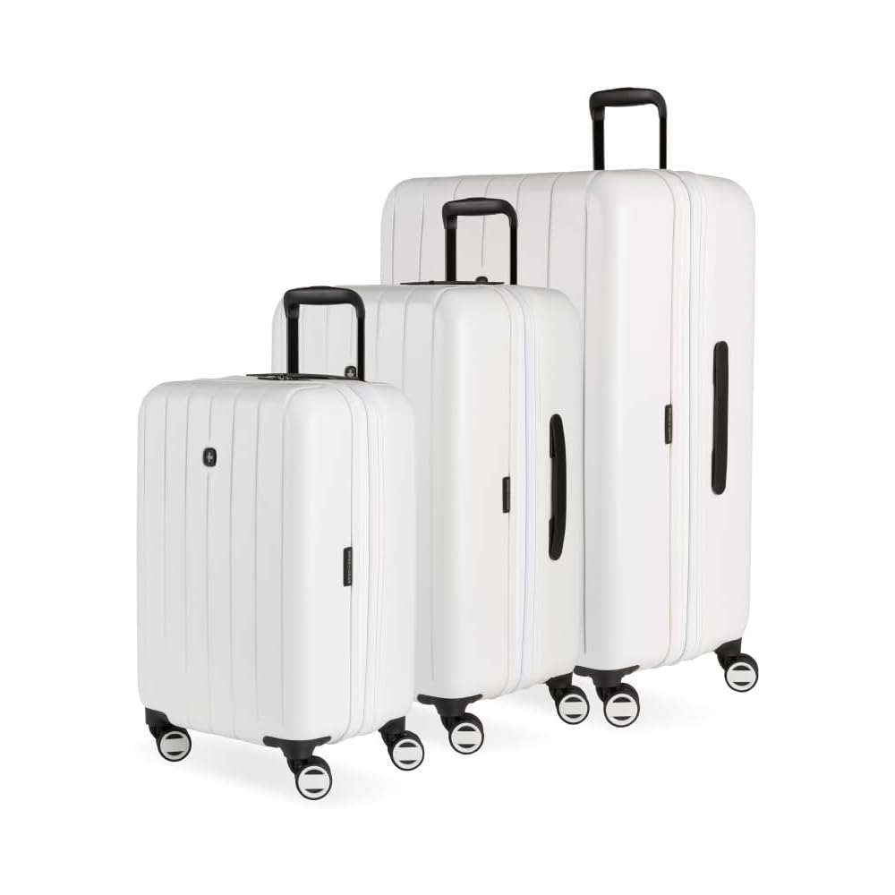 | SwissGear Wanderlust Pro Lightweight Expandable Spinner, White, 3-Piece Set (20/24/28) | Luggage