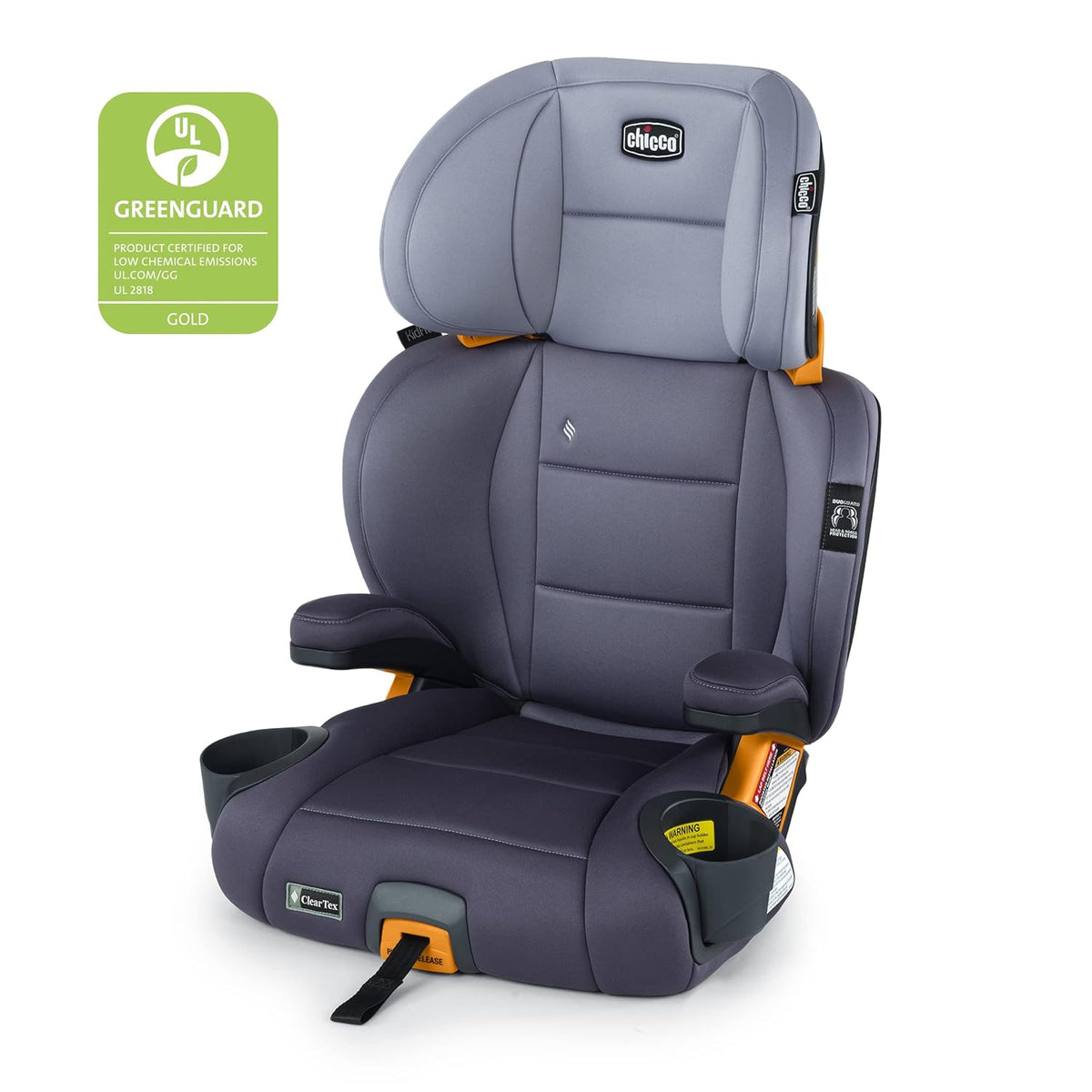 Chicco KidFit ClearTex Plus 2-in-1 Belt-Positioning Booster Car Seat, Backless and High Back Booster Seat, for Children Aged 4 Years and up and 40-100 lbs. | Lilac/Purple