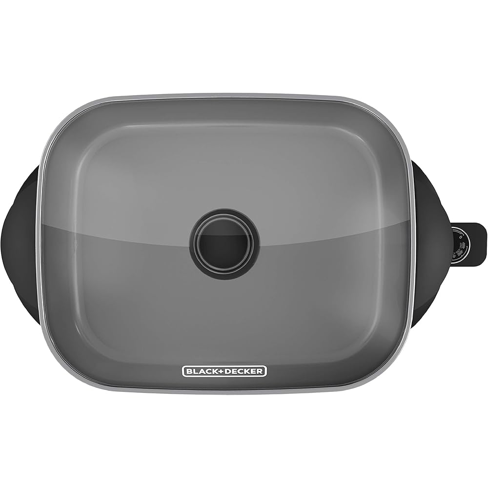 BLACK+DECKER Electric Skillet, Variable Temperature Control, Nonstick Cooking Surface, Dishwasher Safe, Tempered Glass Lid, 12"x15"