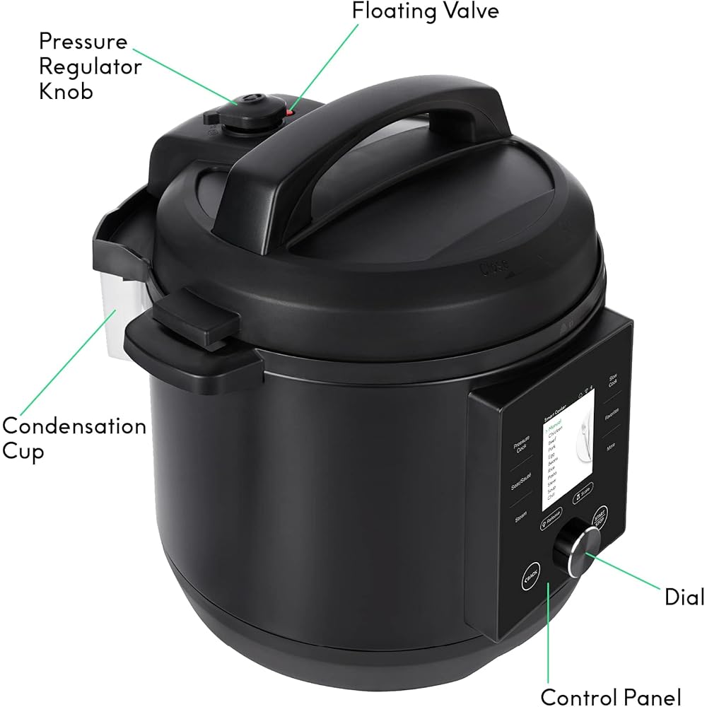 CHEF iQ Smart Pressure Cooker with WiFi and Built-in Scale Easy-to-Use 10-in-1 Multicooker with 500+ Guided Recipes Rice Cooker, Slow Cooker, Instant Meals for Foodies 6 Quart Family Size