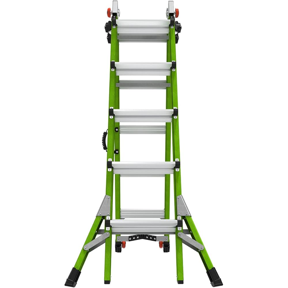 Little Giant Ladders Systems Conquest 2.0, M22, 22ft, Multi-Position Ladder, Fiberglass, Type 1A, 300 lbs Weight Rating, (17122-001), Green