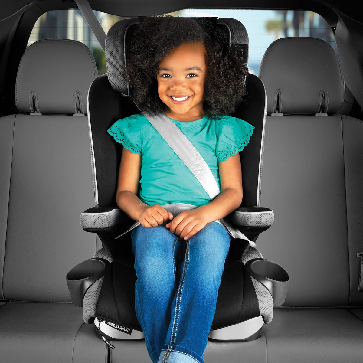 Chicco MyFit® Zip Harness + Booster Car Seat, 5-Point Harness Car Seat and High Back Booster Seat, Zip &amp; Wash Fabric, for Children 25-100 lbs. | Nightfall/Black