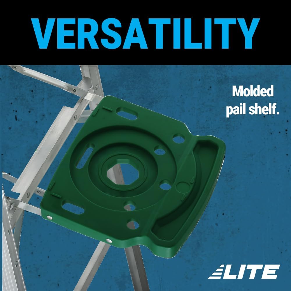 LITE 6-Foot Aluminium Step Ladder with Tool Tray, 225-Pound Load Capacity, Type II, LP-2211-06