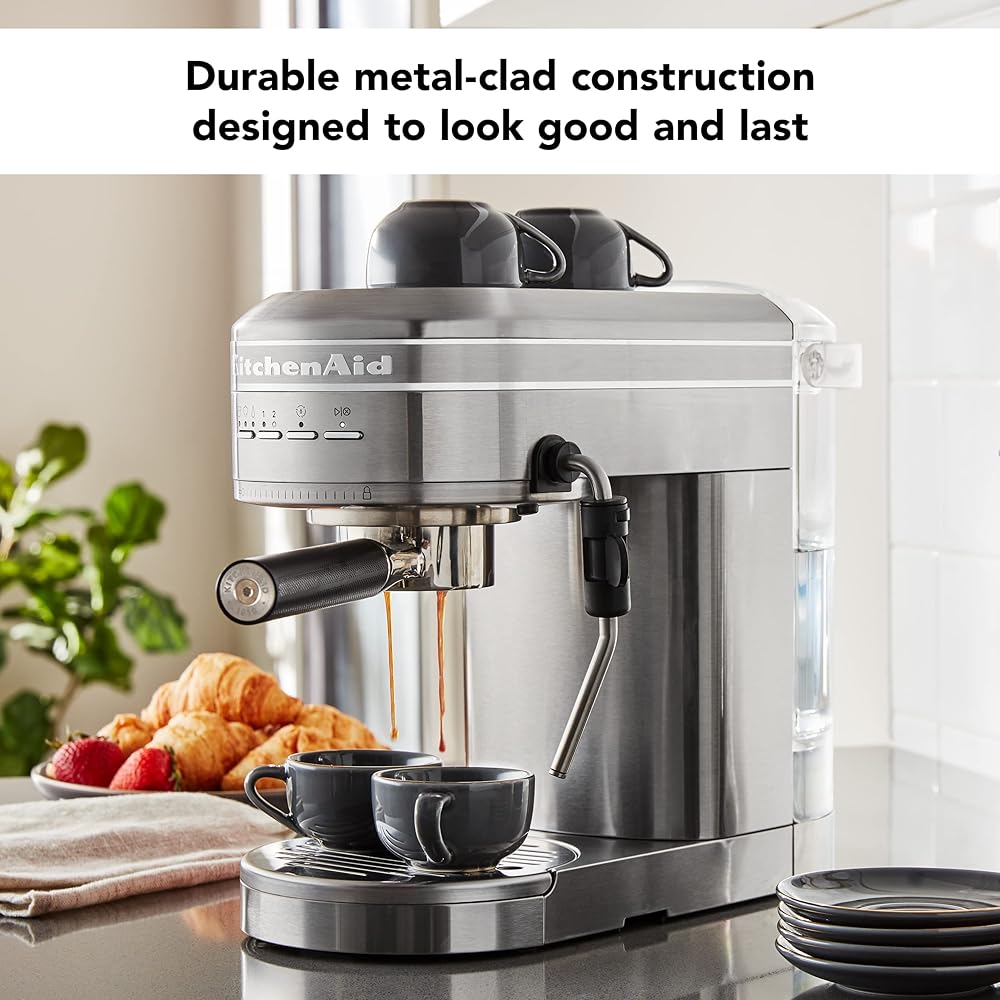 KitchenAid Metal Semi-Automatic Espresso Machine KES6503, Brushed Stainless Steel, 1.4 Liters